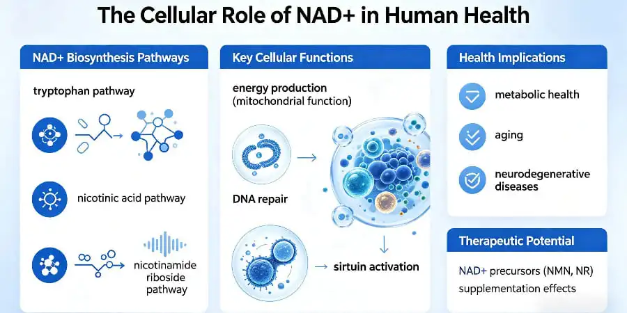 The Cellular Role of NAD+ in Human Health