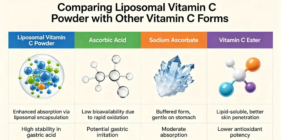 Comparing Liposomal Vitamin C Powder with Other Vitamin C Forms