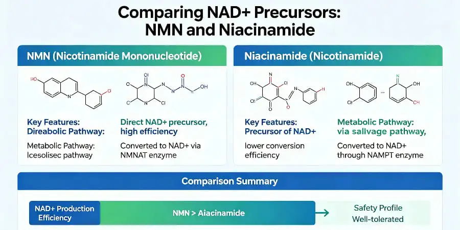 Comparing NAD+ Precursors-NMN and Niacinamide