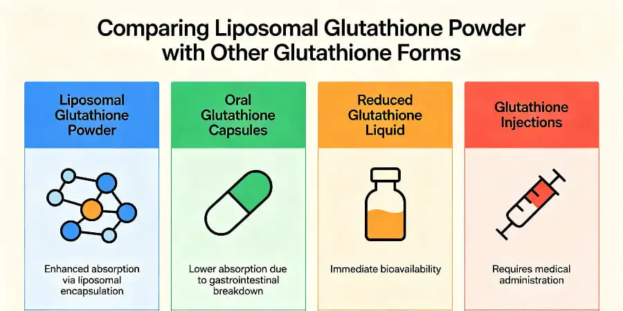 Comparing Liposomal Glutathione Powder with Other Glutathione Forms Comparing Liposomal Glutathione Powder with Other Glutathione Forms