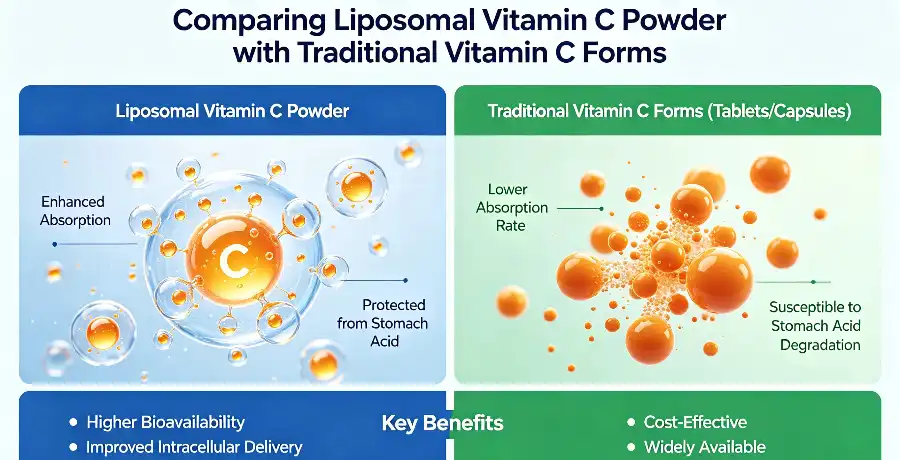 Comparing Liposomal Vitamin C Powder with Traditional Vitamin C Forms Comparing Liposomal Vitamin C Powder with Traditional Vitamin C Forms