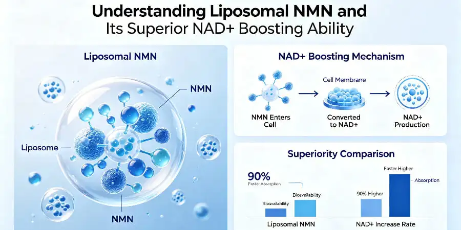 Understanding Liposomal NMN and Its Superior NAD+ Boosting Ability Understanding Liposomal NMN and Its Superior NAD+ Boosting Ability