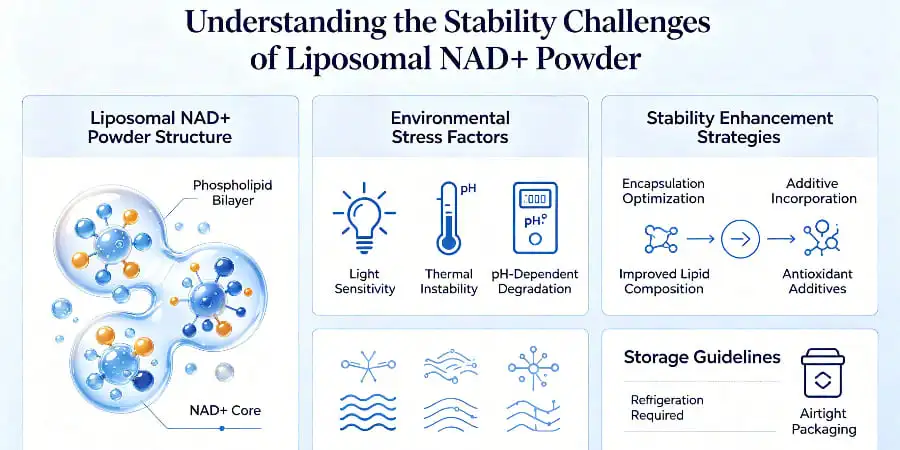 Understanding the Stability Challenges of Liposomal NAD+ Powder Understanding the Stability Challenges of Liposomal NAD+ Powder