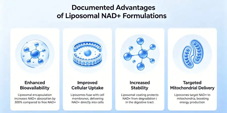 Documented Advantages of Liposomal NAD+ Formulations Documented Advantages of Liposomal NAD+ Formulations
