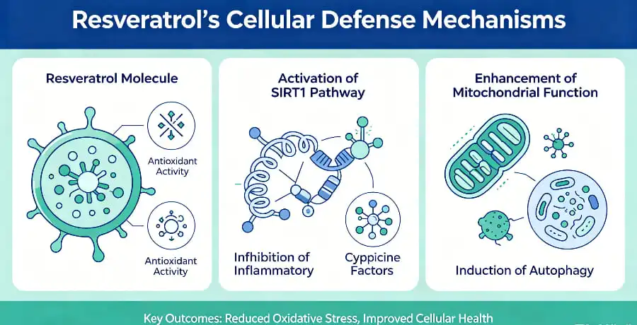 Resveratrol's Cellular Defense Mechanisms
